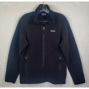 Patagonia Synchilla Jacket Full Zip Fleece Black Womens Sz Large Cozy Warm Soft